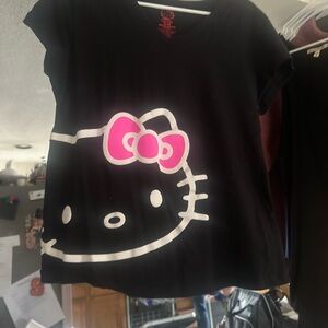 Hello Kitty Black and Pink Short Sleeve Tee woman and kids